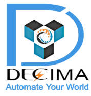 DECIMA logo with gear and tagline
