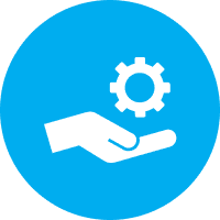 Hand holding gear icon
