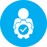 Verified user icon with gear
